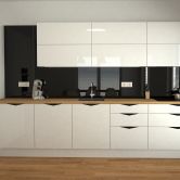 Black and white modern kitchen in high gloss