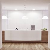 Clean design of reception in high gloss